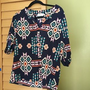 Freeway Aztec Print Top